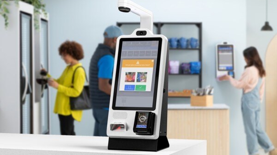 MarketSight camera arm mounted onto an MM6 mini kiosk.